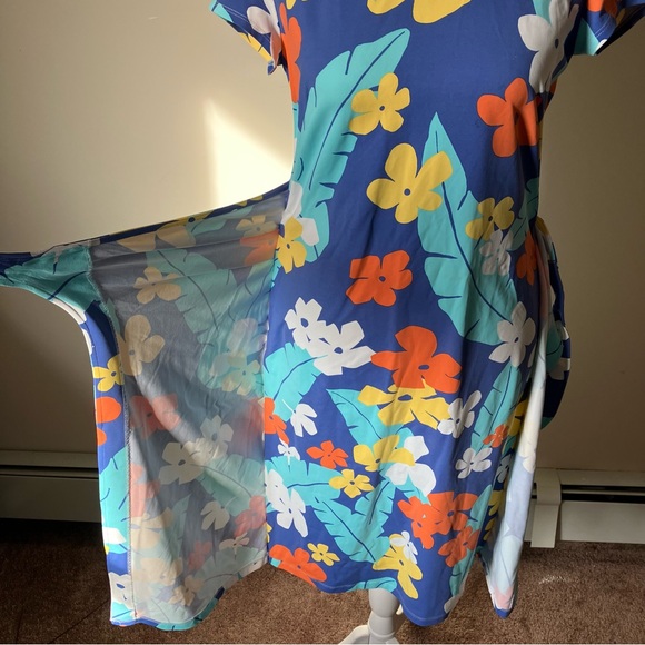 J.Mclaughlin Havana Catalina Blue Floral Faux Wrap Dress size XS - Picture 5 of 9